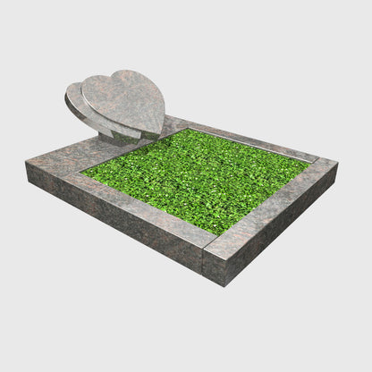 Urnengrabanlage mit Herzmotiv aus Tarn Granit