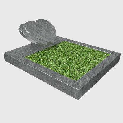 Urnengrabanlage mit Herzmotiv aus Tarn Granit