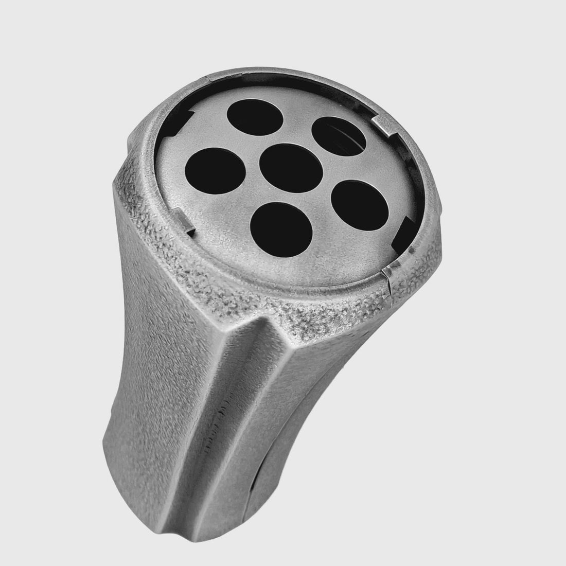 Silberfarbene Grabvase aus Aluminium, 26 cm hoch und 11 cm Durchmesser
