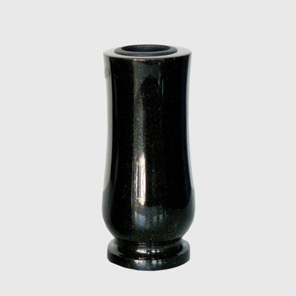 Vase aus Premium Black Granit – Grabschmuck