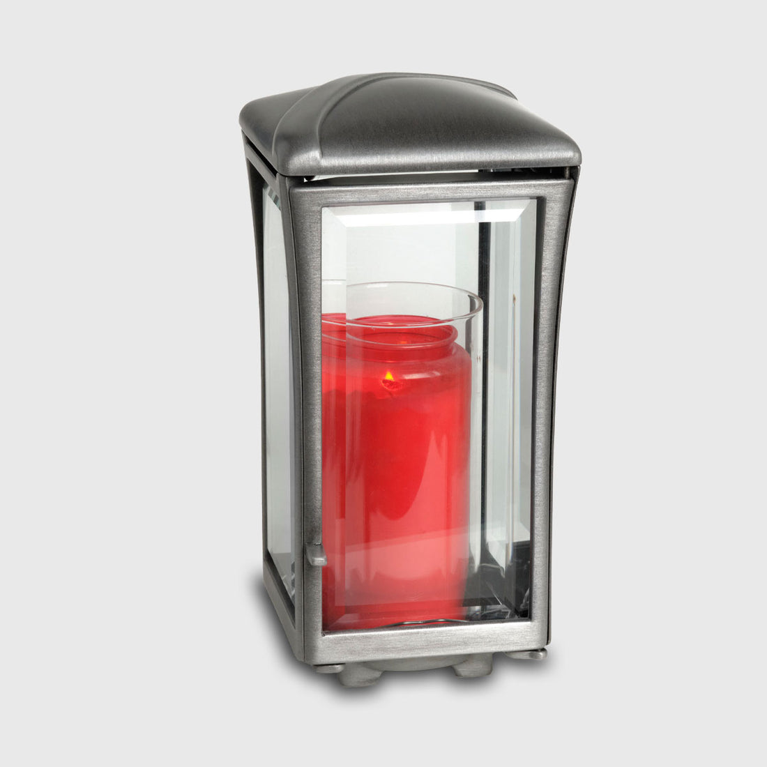 Grablaterne W147 in Aluminium mit Glaselementen für das Grab