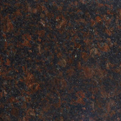 Moderner Grabstein aus Tan Brown Granit mit plastischem Rosenornament