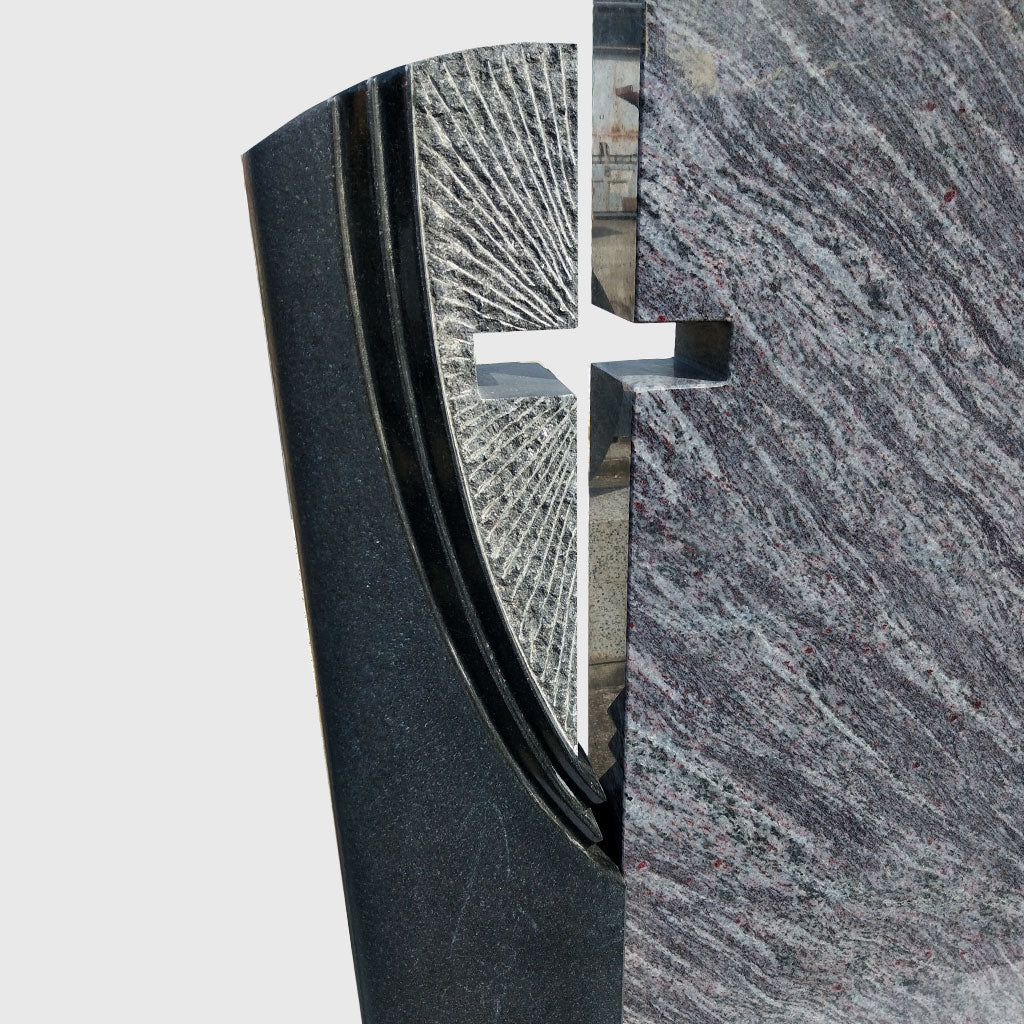 Grabstein aus Orion Blue- und Premium Black Granit