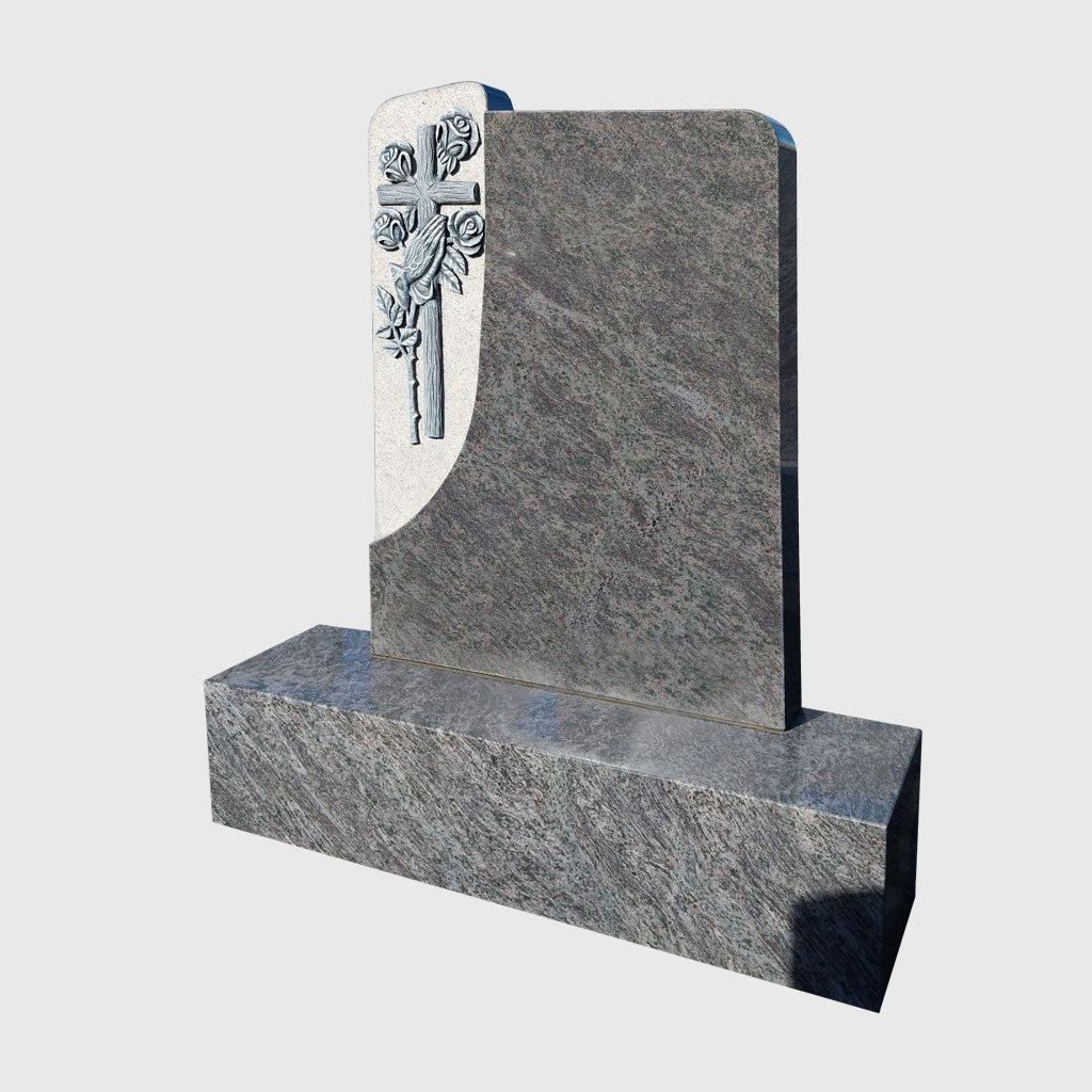 Grabstein und Socklel aus Orion Blue Granit
