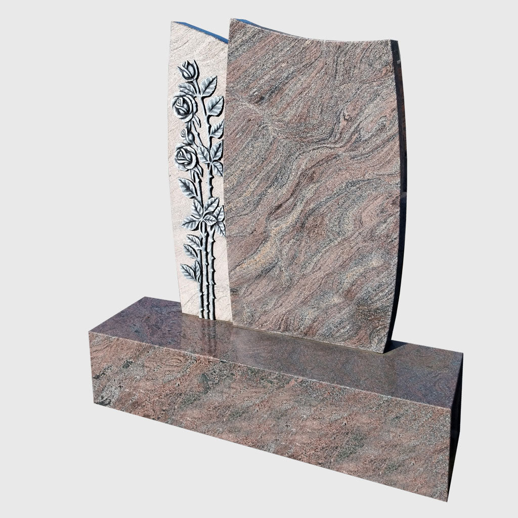 Grabstein und Sockel aus Paradiso Granit