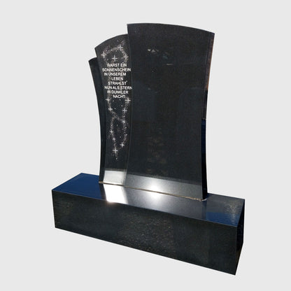 Grabstein und Sockel aus Premium Black Granit