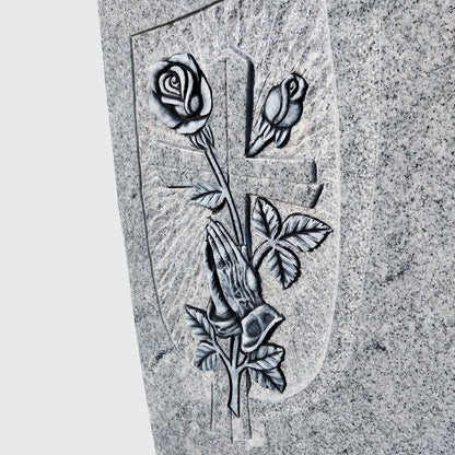 Grabstein und Sockel aus Viscount White Granit