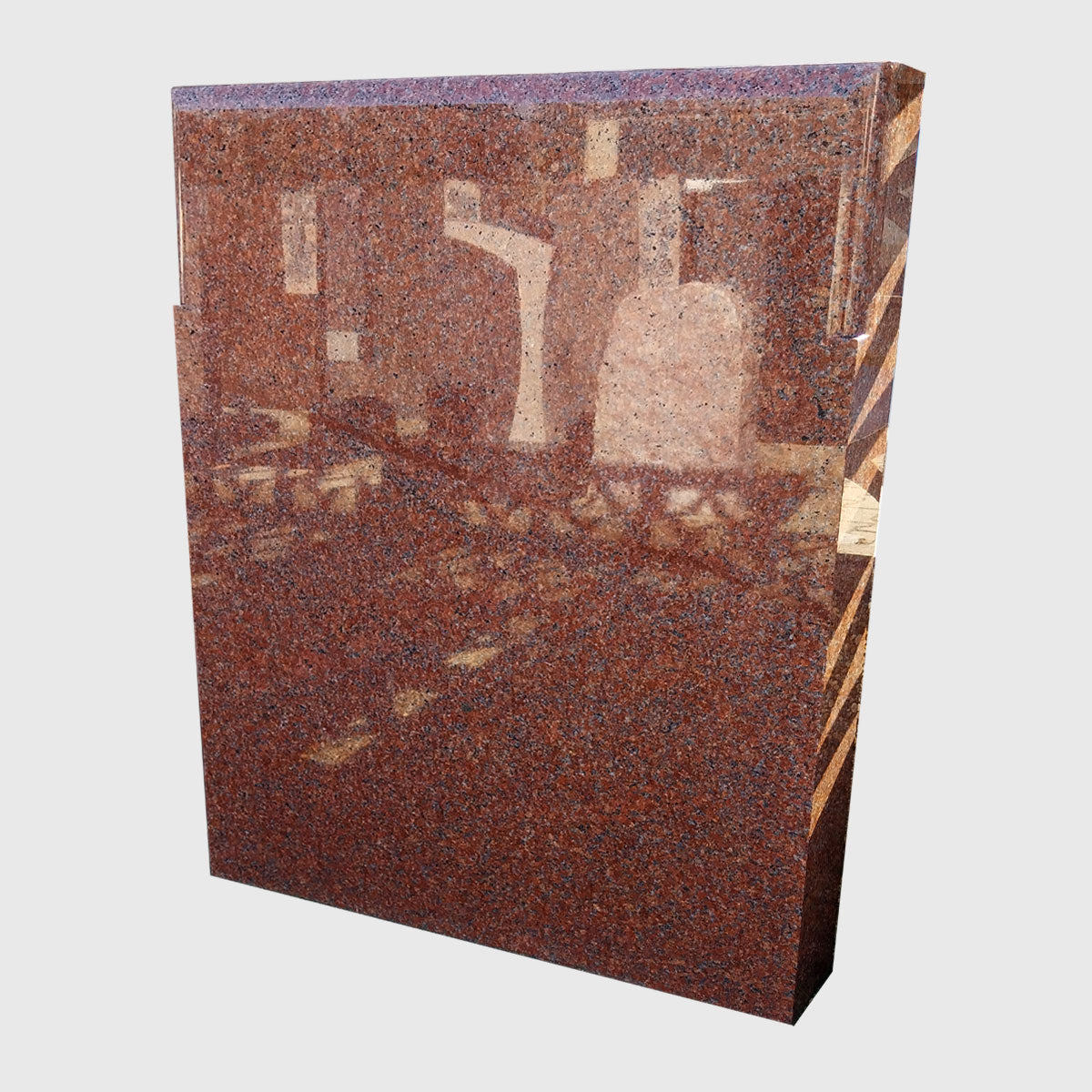 Grabstein aus Rot Schwedischem Granit, poliert – Stone Lounge