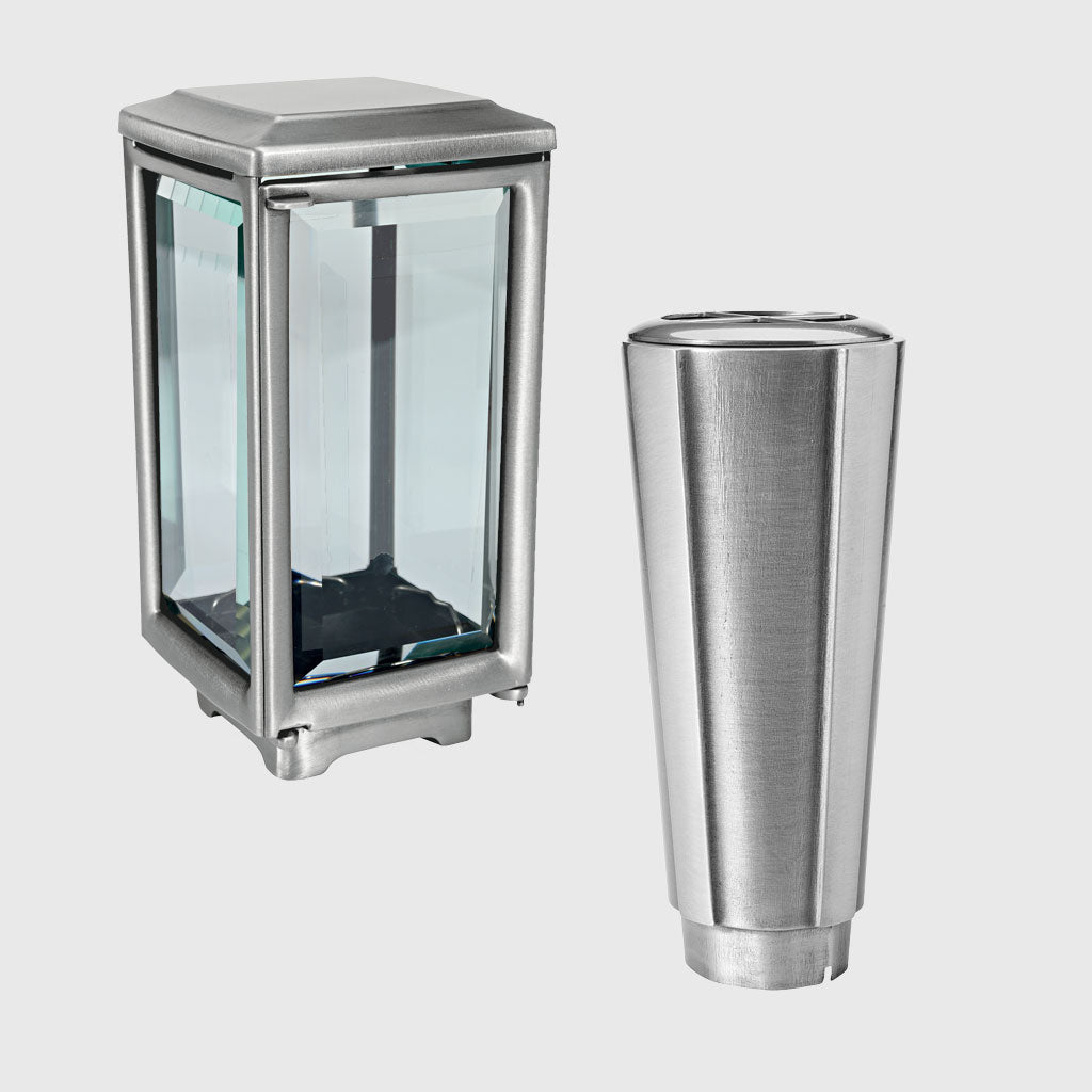 Laterne und Vase Set AL4516 aus Aluminium