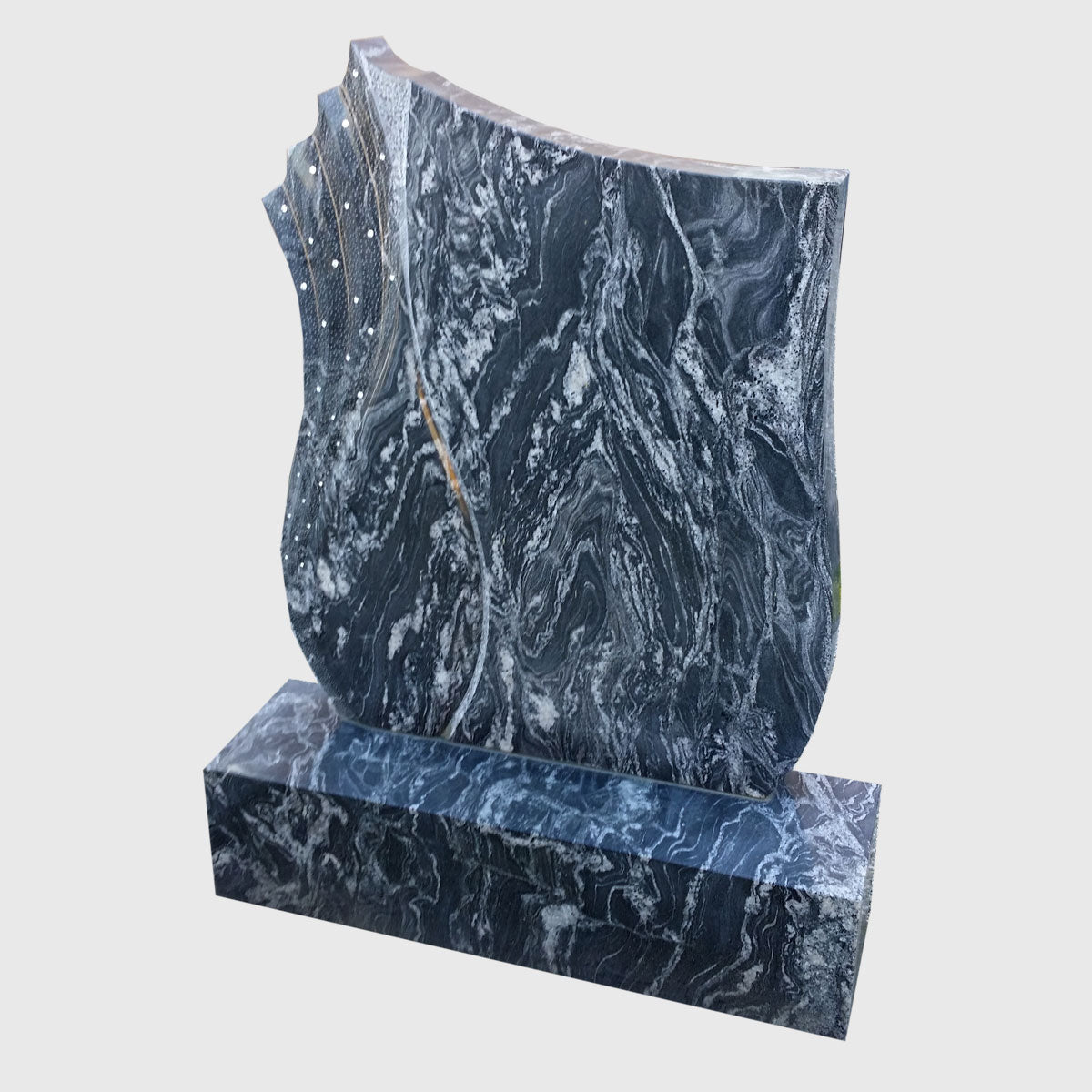 Grabstein und Sockel aus Paradiso Silver Granit