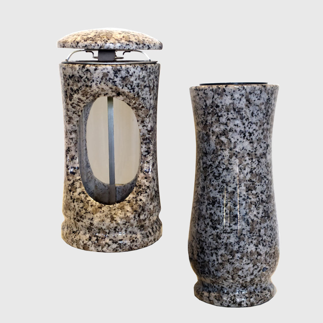Laterne und Vase Set aus Tarn Granit