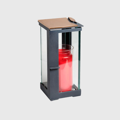 Edles Bronze Set mit Feder – stilvolle Laterne und Vase für eine harmonische Grabgestaltung