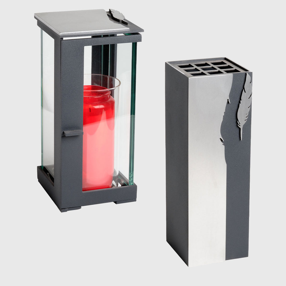 Laterne und Vase Set WAL898 aus Aluminium